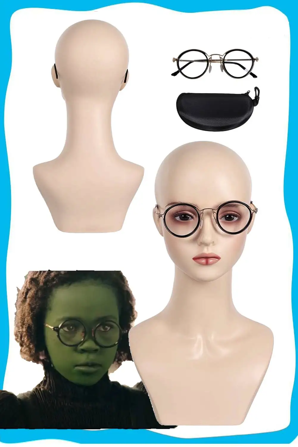 

Elphaba Cosplay Women Witch Plain Glasses Disguise 2024 Wicked Movie Costume Accessories For Adult Female Eyewear Halloween Prop