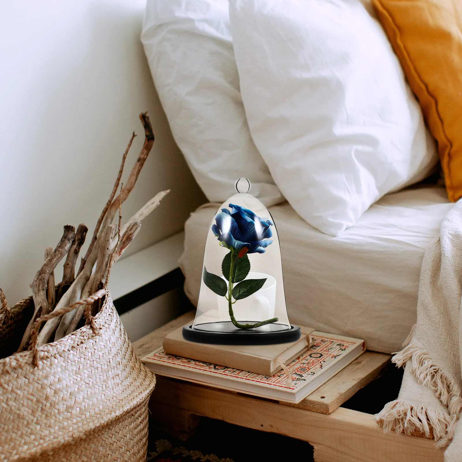 

1Set Eternal Glass Dome Preserved Flower Cover Creative Display Decor for Bedroom Living Room Micro Landscape Cover