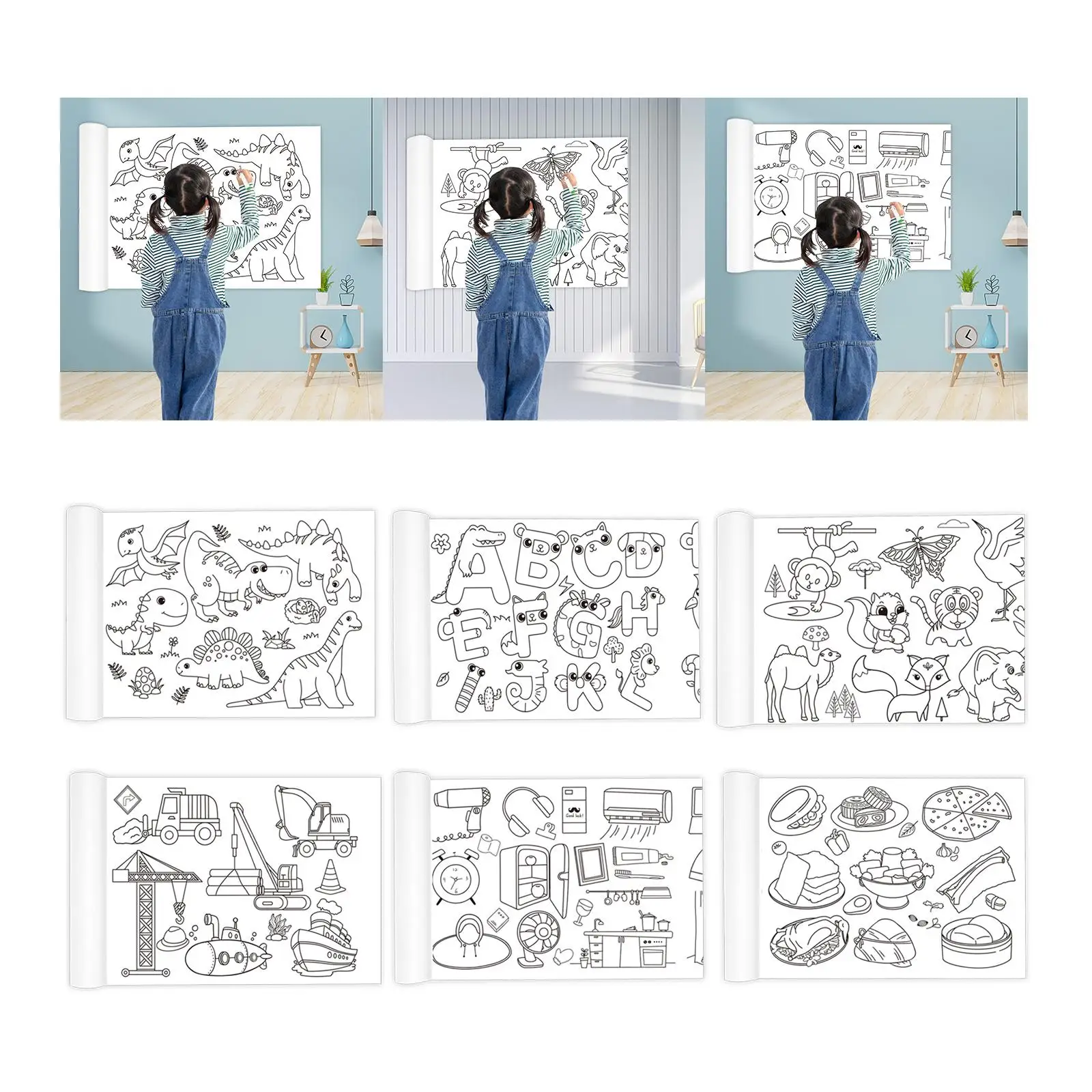 Creative Kids Wall Coloring Posters - Enhance Hand-Eye Coordination and Imagination