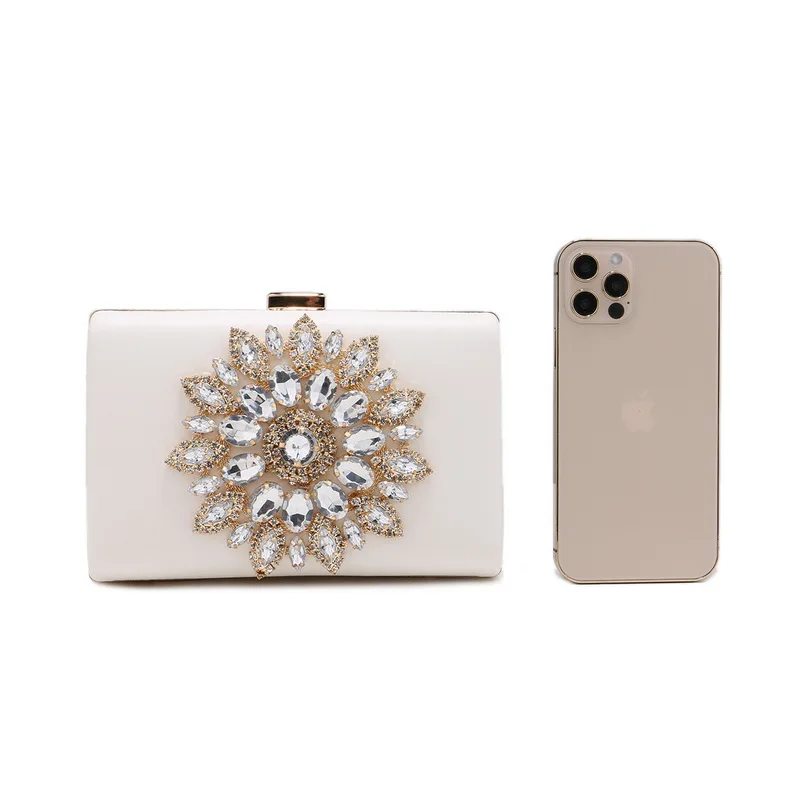 White Women Clutch Bag Wedding Clutch Purse Bridal Evening Crystal Summer Bags for Women 2021 Luxury Small Crossbody Bags