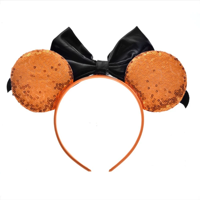 Festive Halloween Hair Hoop with Glossy Sequin Bow Ornament Light Comfort Frame Suitable for Stage Gala Trick-or-Treat Cosplay view 6