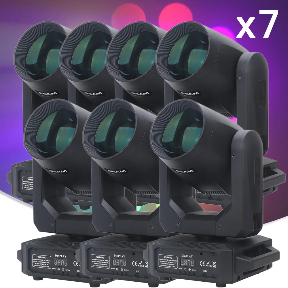 7PCS 200W High Brightness Moving Head Beam Spot Stage Lighting 18 Prisms Dj Wedding Party Disco Dance Christmas Shake Head Lamp