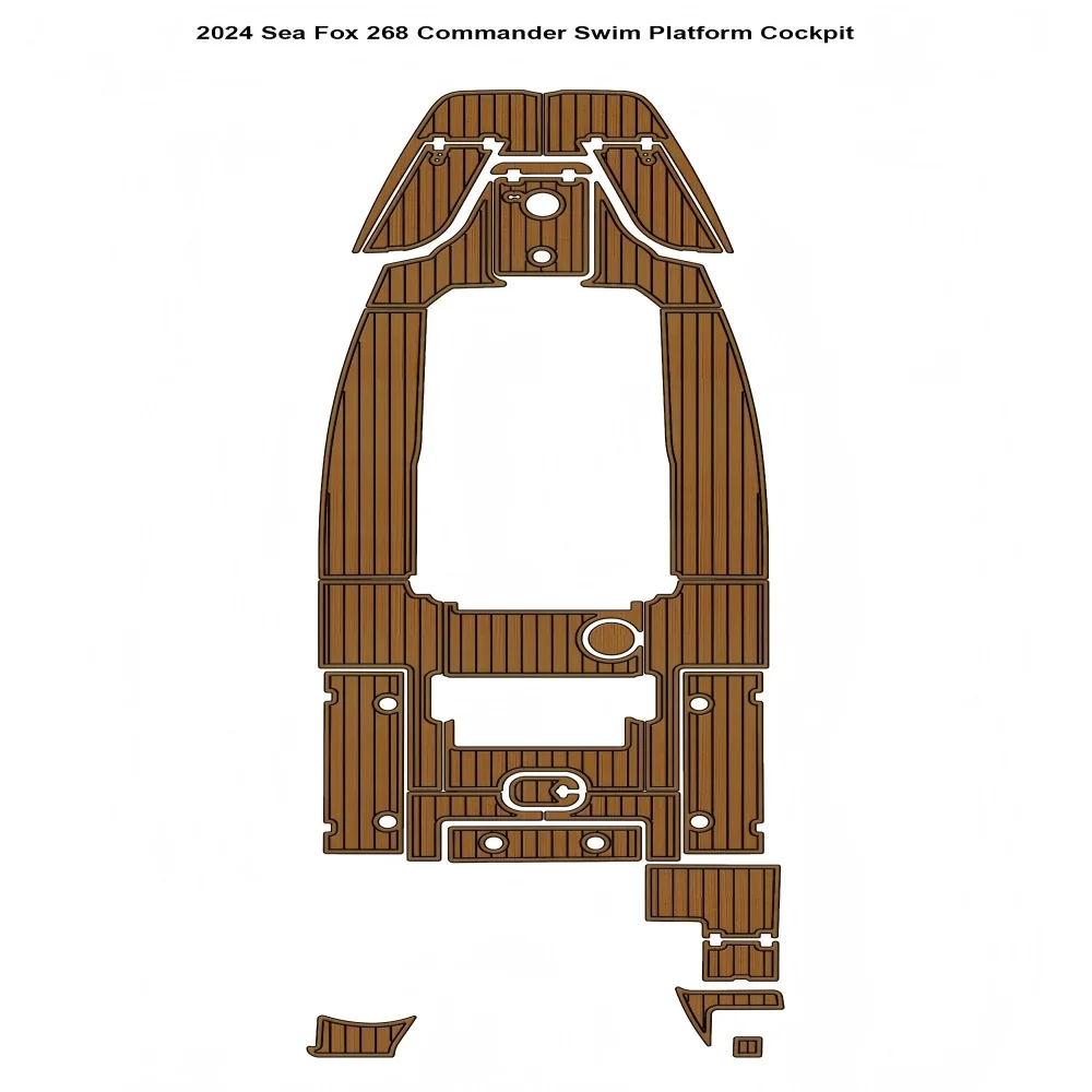 

2024 Sea Fox 268 Commander Swim Platform Cockpit Pad Boat EVA Teak Deck Floor Mat SeaDek MarineMat Style Self Adhesive