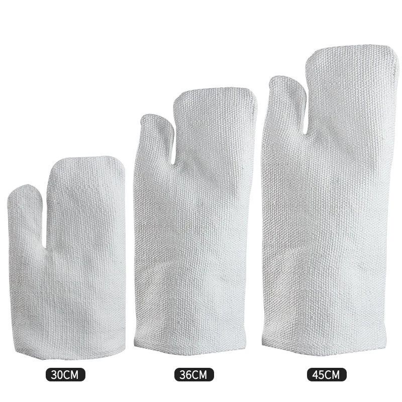 45CM Long High-Quality Insulation Protection Metal Glass Manufacturing Work Gloves Five-Finger Type Fire Gloves