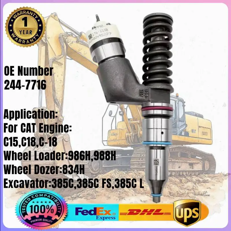 244-7716 Common-Rail-Kraftstoffeinspritzdüse 2447716 für Caterpillar CAT Motor C15 C18 C-18 Bagger 385C 385C FS Lader 986H 988H