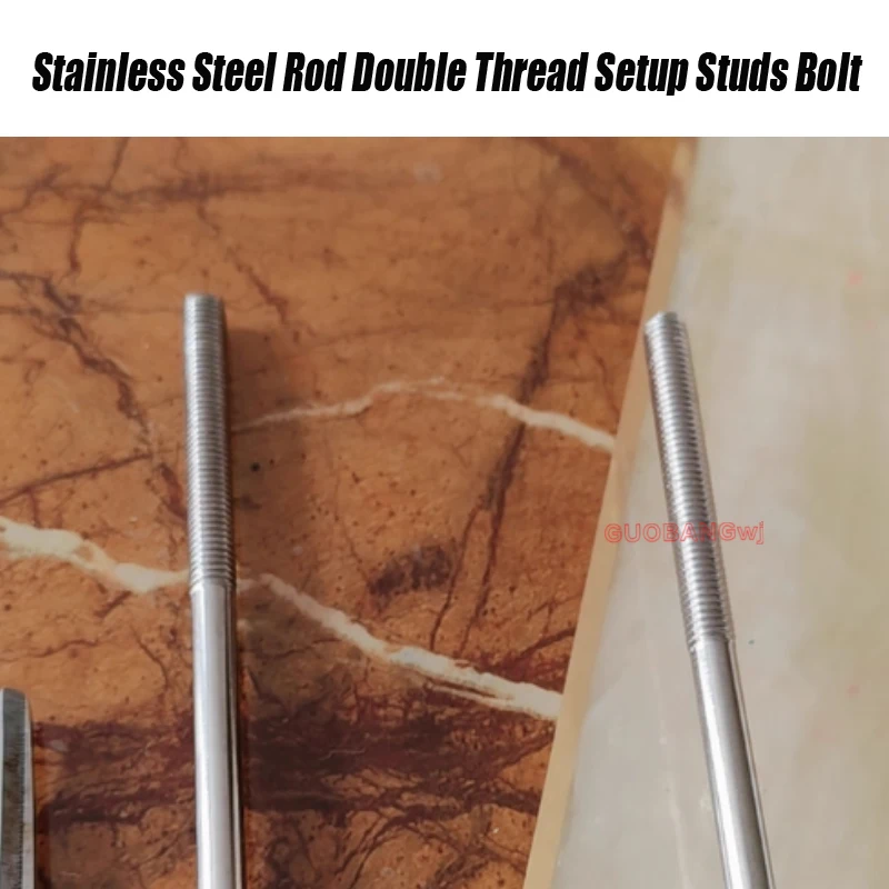 

2pcs 316 Stainless Steel Rod Double Thread Setup Studs Bolt M3 M4 M5 M6 M8 M16 Double End Bolts Tooth Stick Dual Head Thread Bar