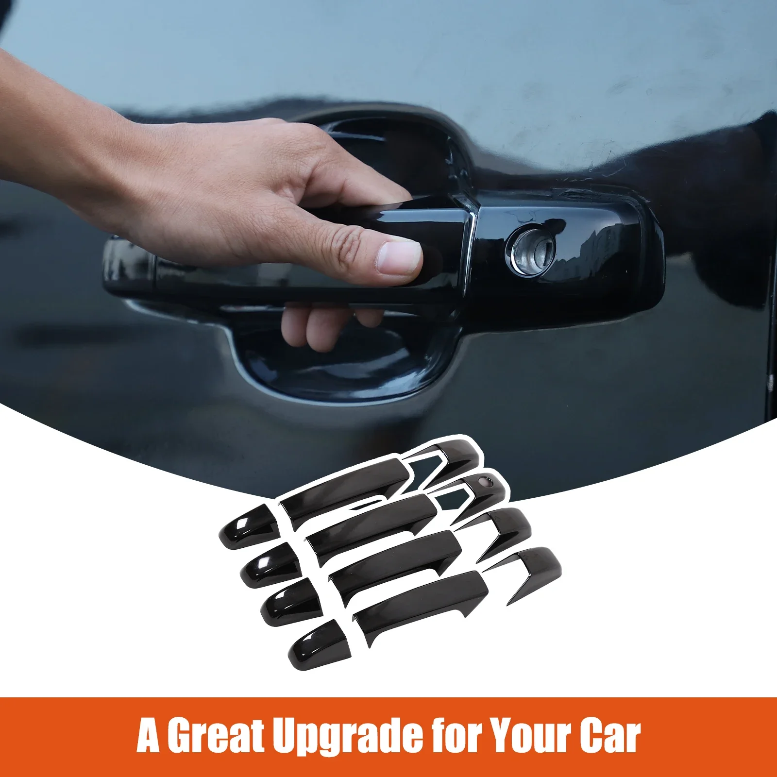 

For Cadillac Escalade 2007-2014 exterior handle cover Car door handle protective decorative cover accessories Piano black 12pcs