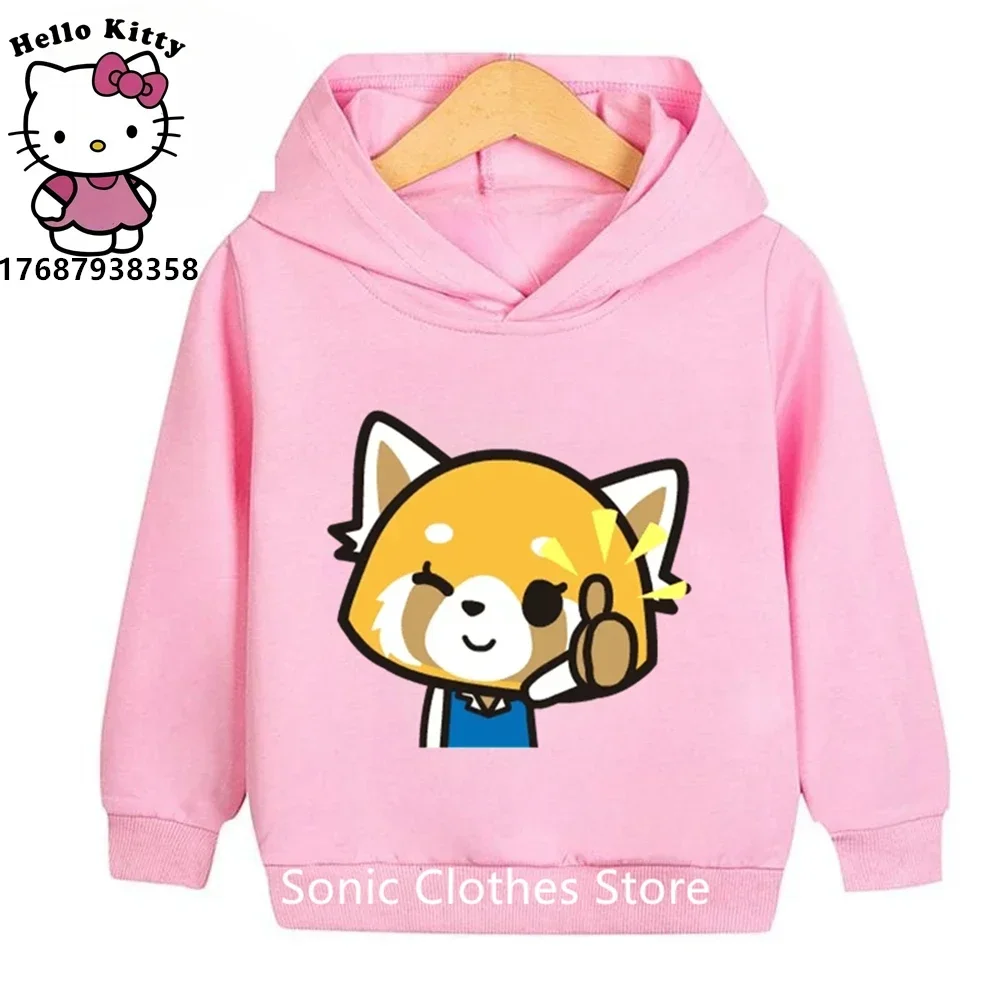 Fashion Children Aggretsuko Hoodie Kids Sweatshirt Baby Boys Girls Cartoon Pullovers Kids Autumn Clothes Sanrio Hoodies