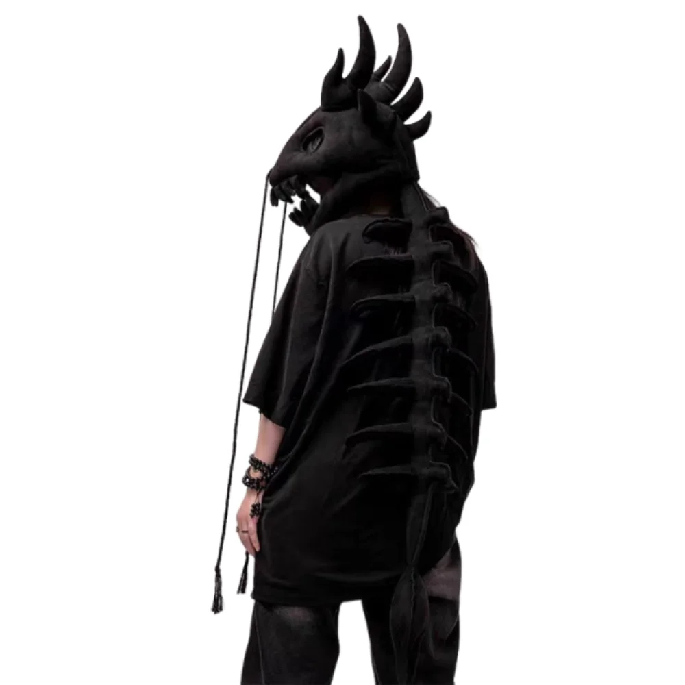 

3D Dinosaur Skeleton Mask Headgear 80/120CM Lifelike Plush Dinosaur Costume Cool Easy To Wear Dinosaur Bone Head Hat