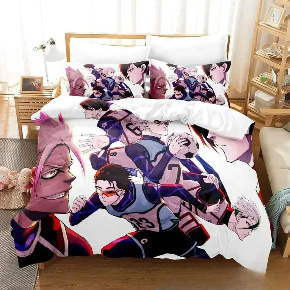 

3D Print Anime Blue Lock Printed Bed Set Duvet Cover Pillowcase Bedding Set Bed Linen Sheet Quilt Cover Full Queen King Size