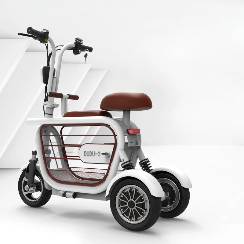 TT Yidi Lithium Bicycle New Three-Wheel Auto Rickshaw Scooter Pet Cart Electric Bicycle Convenient Folding Scooter