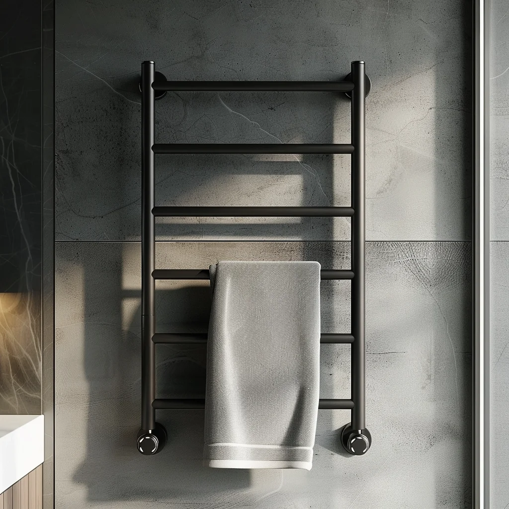 

Bathroom Stainless Steel Black Towel Rack Warmer Radiator Electric Heated Towel Rack