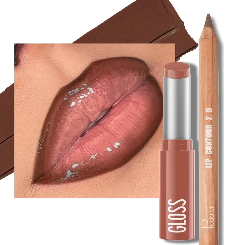 1 conjunto, combinação de batom delineador labial de 8 cores, hidratação de longa duração, fácil de aplicar, vem com um apontador de lápis, presente para mulheres