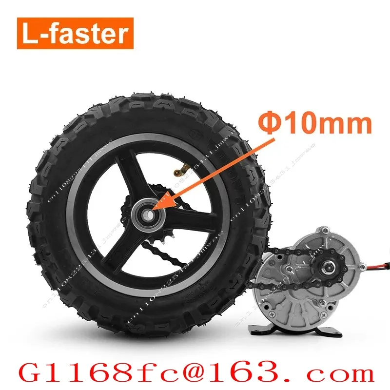 10 Inch Dual Drive Pneumatic Wheel Reverse Electric Conversion Kit for Easy Carrying of 200kg Handcart Flatbed