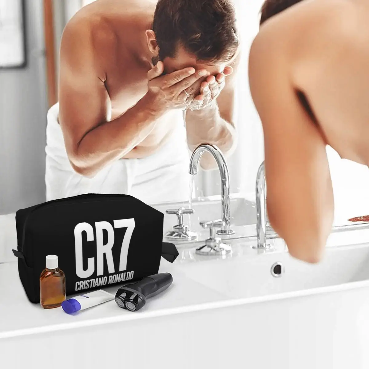 حقيبة مكياج CR7 كريستيانو رونالد، منظم مستحضرات التجميل، مجموعة أدوات التخزين، حقيبة مستحضرات التجميل للنساء، مقلمة للسفر
