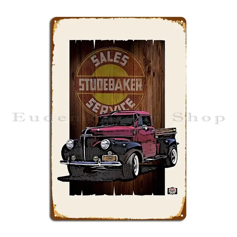 Classic 1947 M5 Studebaker Pickup Truck Metal Signs Print Wall Cave Cave Wall Plaque Plates Tin Sign Poster