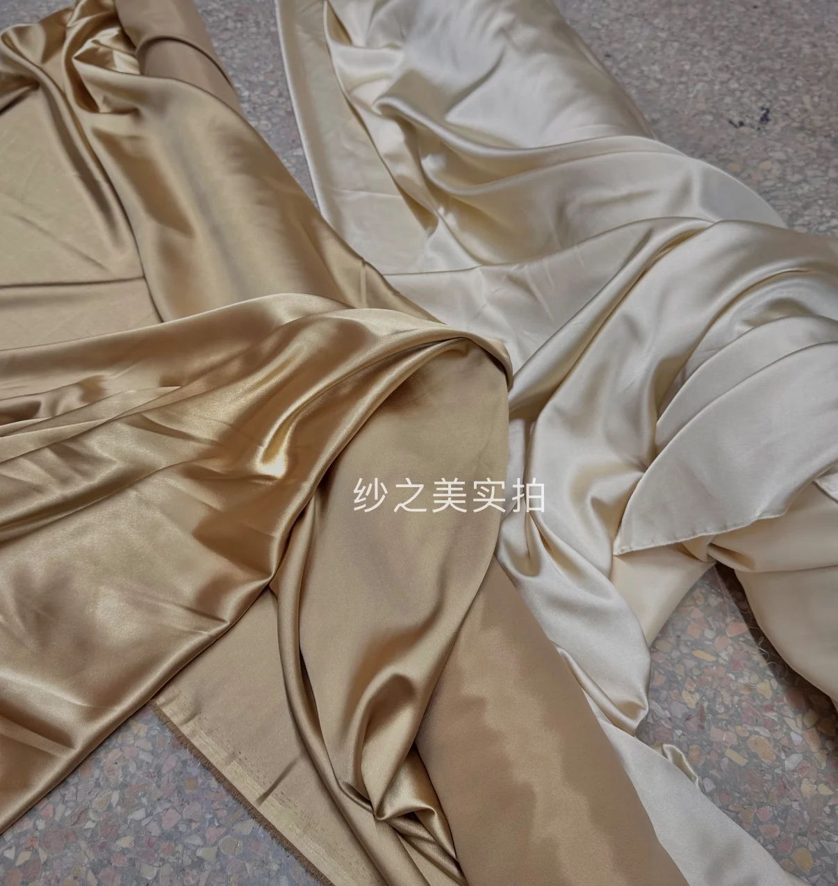 Champagne Purple Pink Milk Tea Pearl Satin Silky Soft Drape Draping Fabric for Wedding Background Decorative Fabric