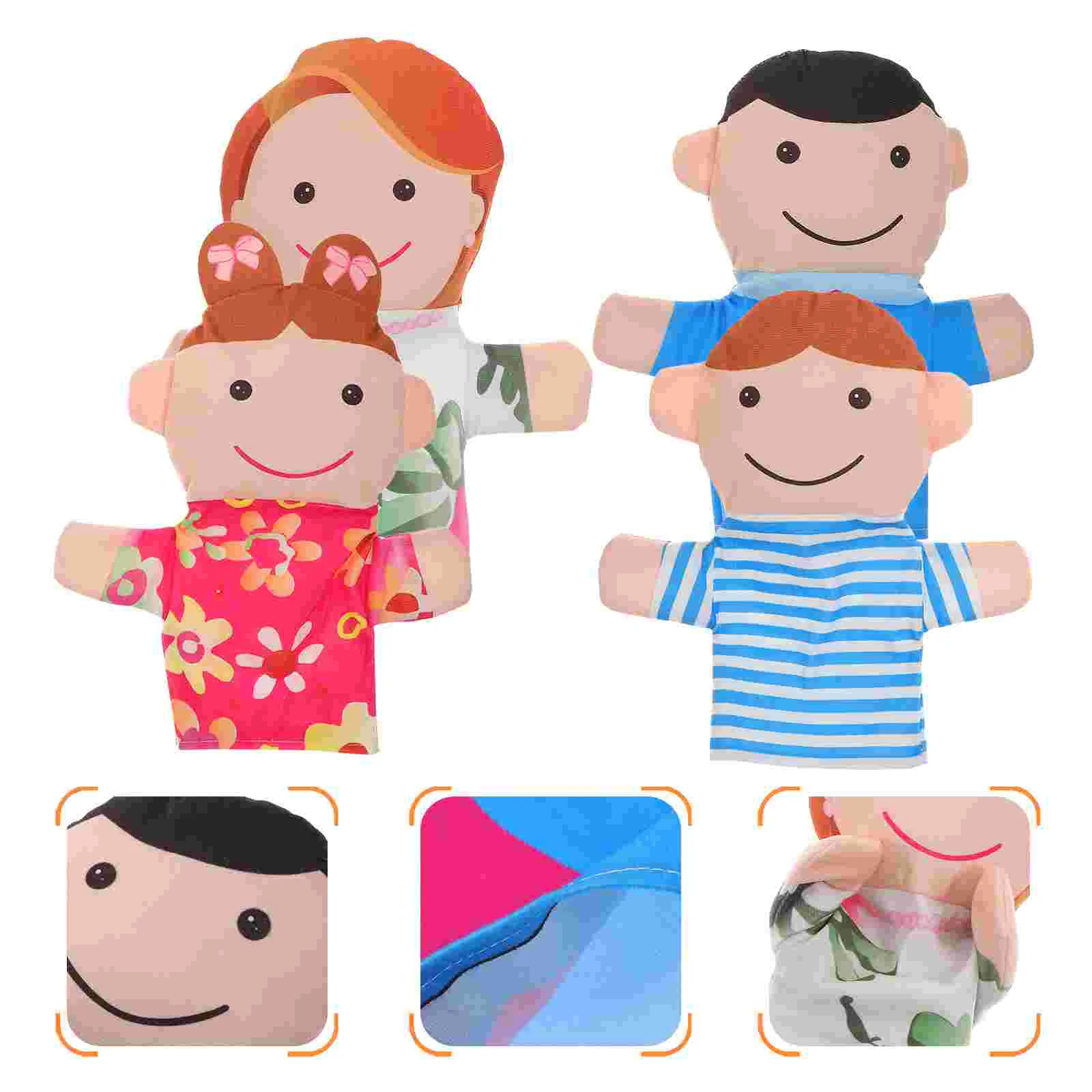 

4 Pcs Family Hand Puppet Toy Puppets for Babies Kids Toddlers 1-3 Cloth Educational Toys 3+ Year Old