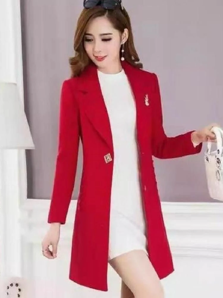 المرأة منتصف طول معطف الصوف الخريف الشتاء جديد Sle دعوى طوق التخسيس Faionable النسخة الكورية عارضة العصرية