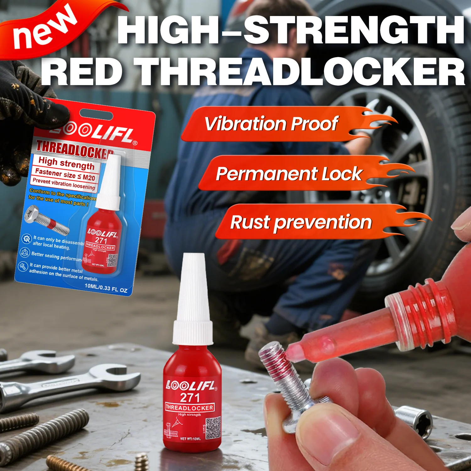 Novos fixadores de rosca atualizados, de resistência média e alta, resistentes à água e à vibração, com várias opções para vários cenários.