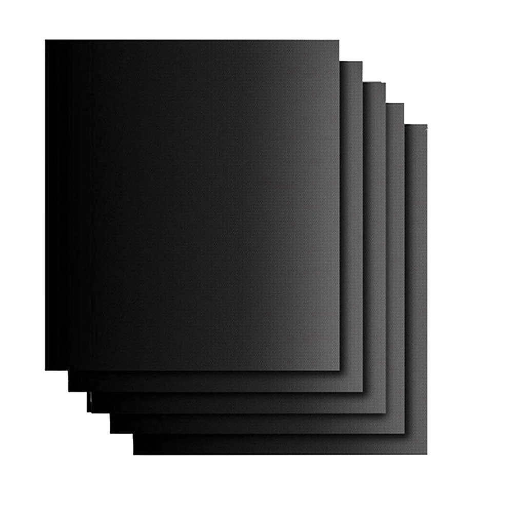 

5Pcs BBQ Grill Mat Set Non-Stick Heat Resistant Baking Pad Mats Outdoor Oven Liners Reusable Glass Fiber Vegetable Fish Kebabs