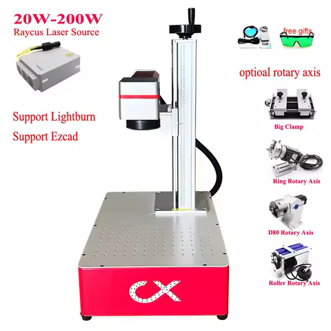 Raycus 100W 30/50W Fiber Laser Marking Machine Laser Engraver for Metal Stainless Steel Cutting Gold Silver Ring Jewelry Ezcad2
