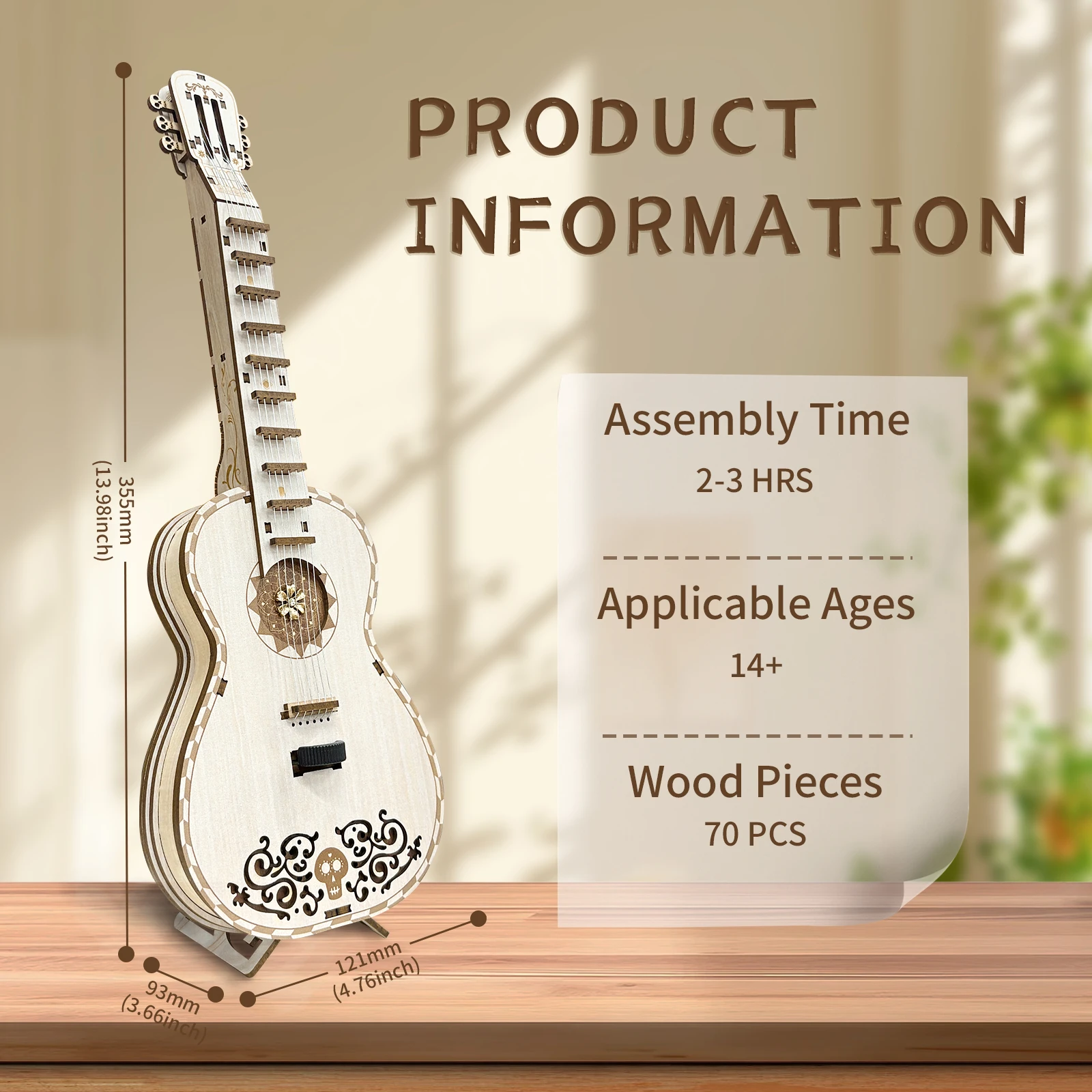 DIY Drewniany Miniaturowy Model Gitarowy Instrument Muzyczny Możliwość Grań Puzzle 3D Domek dla Lalek z Meblami na Prezent Urodzinowy dla Przyjaciół
