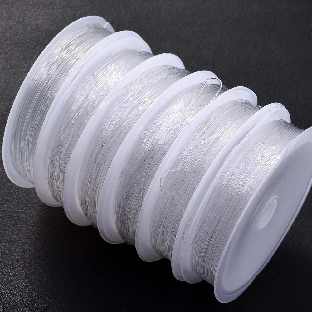 2 Stück Transparenter Kristall-Elastikfaden 0,4-1,2mm Schmuck-Perlenschnur für Armband Halskette DIY Handwerk und Schmuckherstellung Zubehör – Detail 5