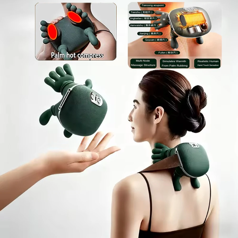 

Neck Masajeador Bionic Finger Neck Shoulder Massager Wireless Neck Cervical Trapezius Kneading Massage Shawl Brushless Motor