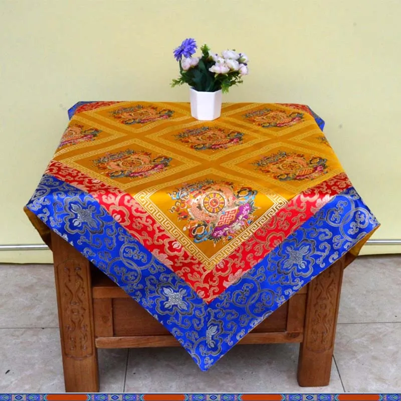 Wholesale Buddhist supply Tibet Nepal family home Buddhism Temple Auspicious Embroidery Buddha Altar cover Table cloth A2