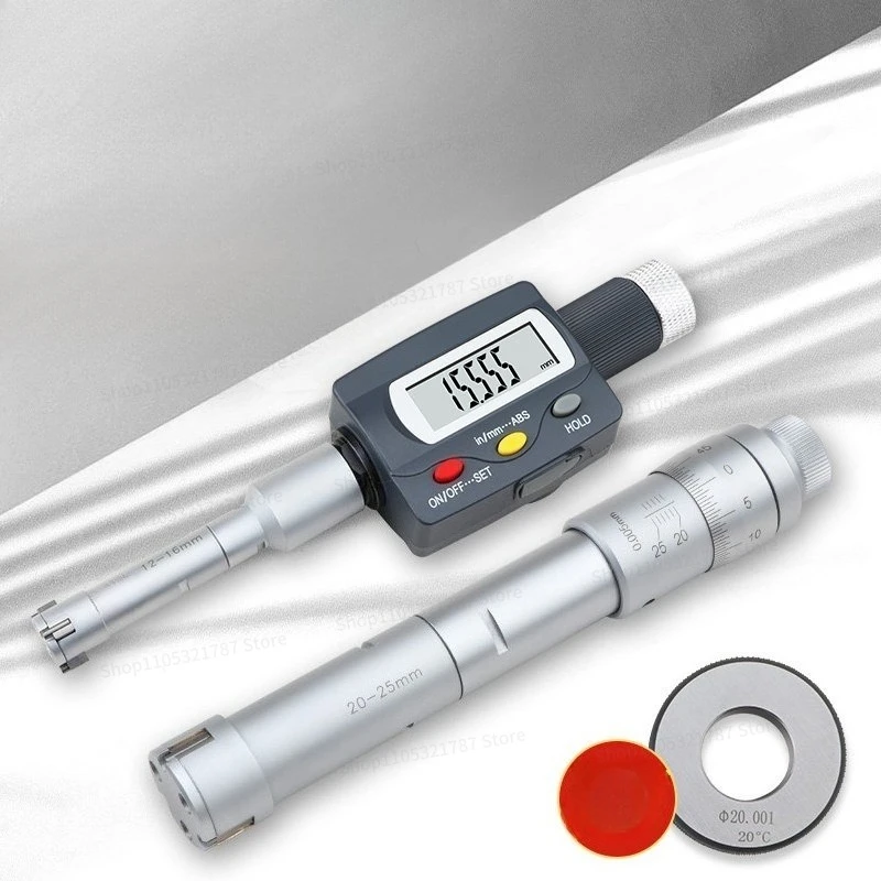 For Digital Display Inner Diameter Micrometer High Precision 0.001 Three-jaw Grab Aperture
