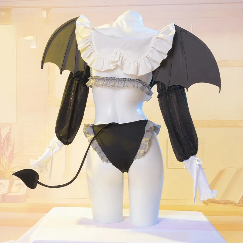 

aaa12 3Anime Kitagawa Marin Rizu Kyun Cosplay Costume Kuroe Shizuku Bikini With Wings Tail Party Uniforms