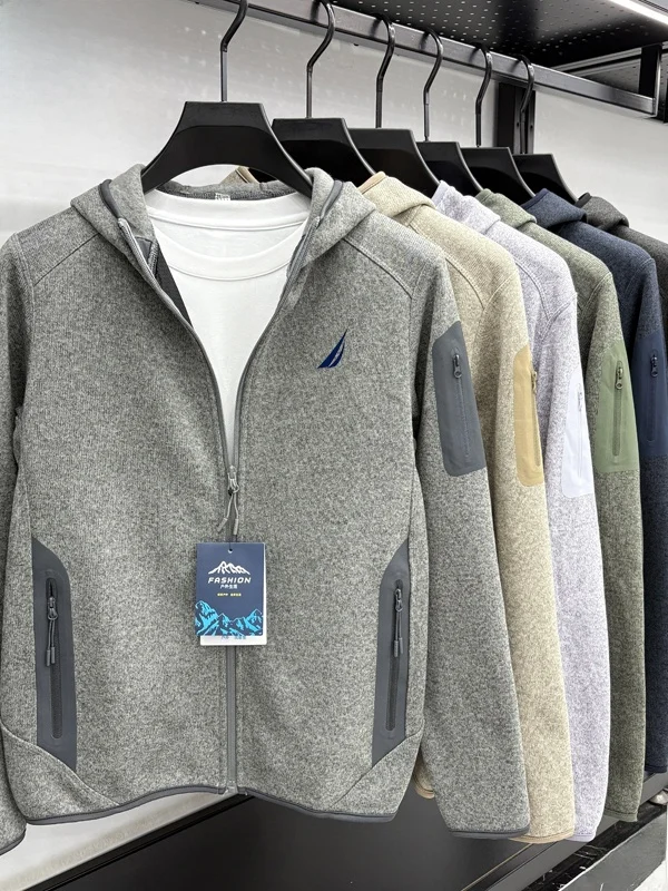 

Мужская куртка Nautica с капюшоном, теплая, для активного отдыха, повседневная, спортивная, модная, на молнии, с длинными рукавами, из полиэфирного волокна, приталенного кроя.