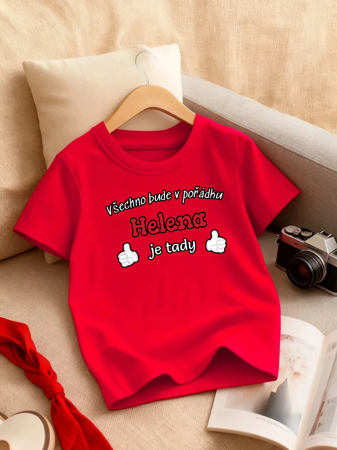 Helena Custom Name Print Kids Tee Boys Girls Cotton Family Summer Soft Breathable Casual Unisex Child Daily Short Sleeve Tops