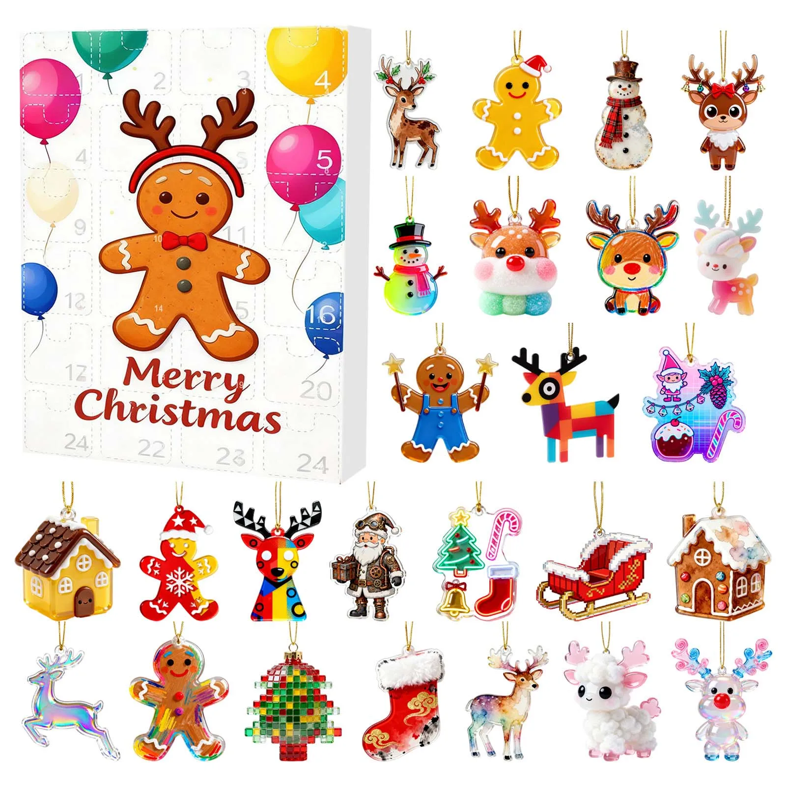مؤقت بصري عرض كبير تقويم قدوم عيد الميلاد مع 24 قطعة زينة عيد الميلاد عيد الميلاد مؤقت تنازلي رقمي قابل للبرمجة #1