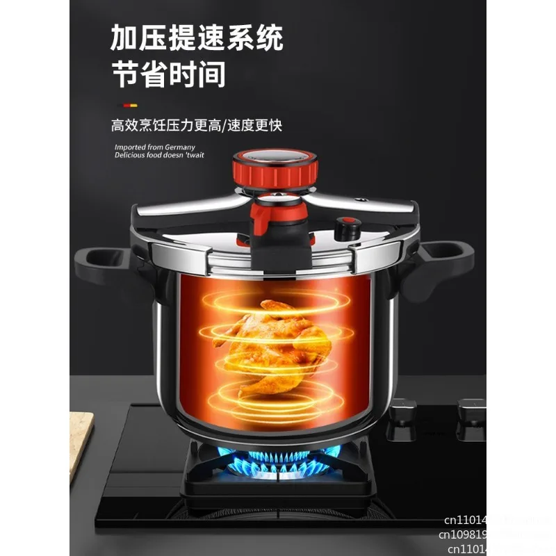 SucceBuy 6.3 8 10 12 Qt Pressure Cooker Stainless Steel Pressures Canner with Steaming Rack Tempered Glass Lid for Meat, Beans,