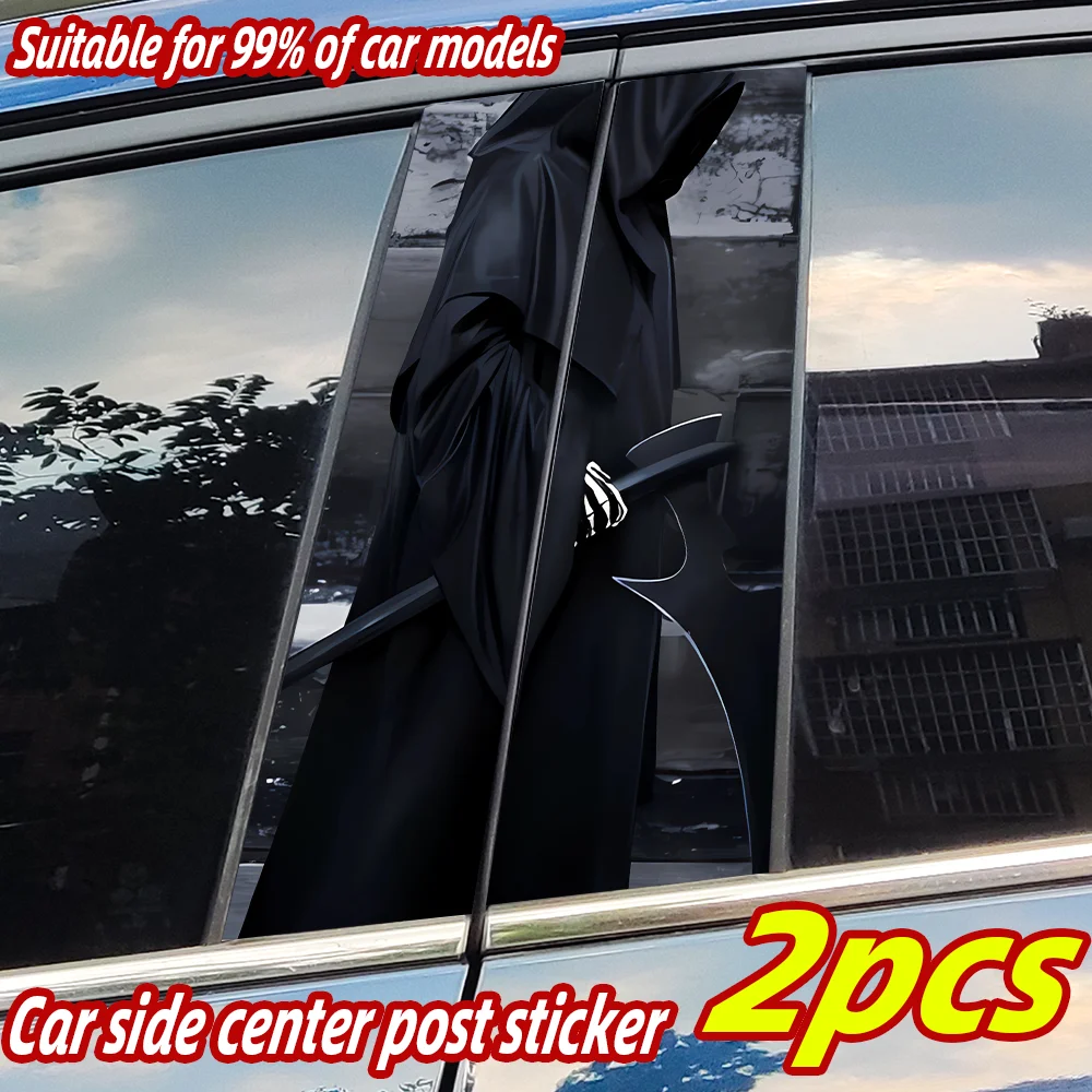 

Death Sickle Car Stickers Horror Auto B Pillar Waterproof Center Column Decor Cover Scratches Car Doors Pillar Decal Accessories