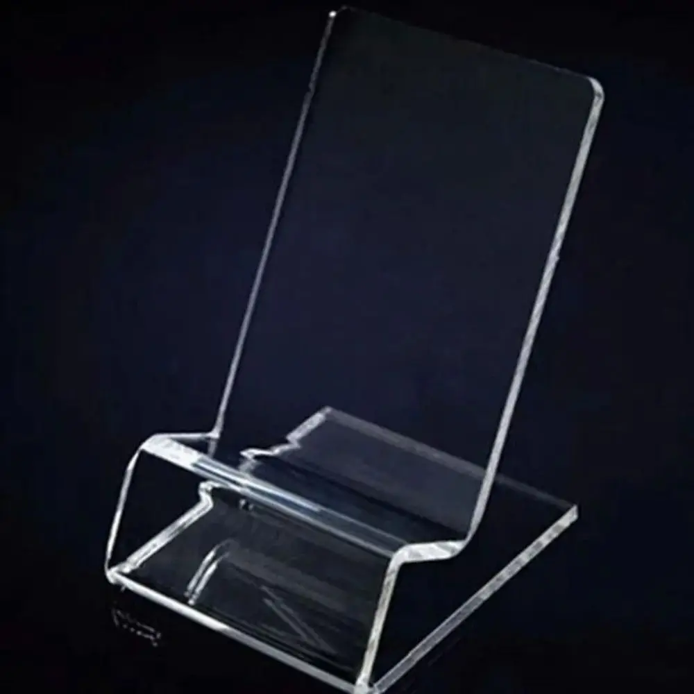 New Portable Acrylic Phone Holder Transparent Card Holders Display Stand Office Accessories Desk Organizers Cell Phone Holder