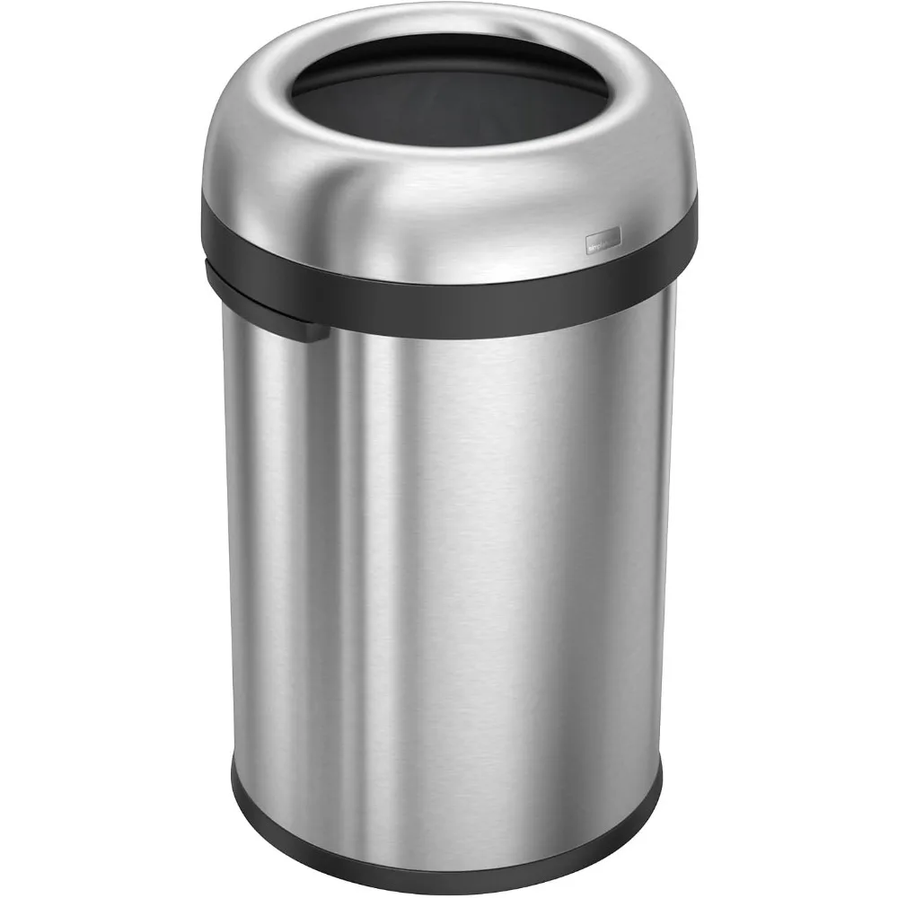 

115 Liter / 30 Gallon Bullet Open Top Trash Can Commercial Grade Heavy Gauge, Brushed Stainless Steel