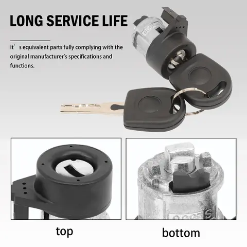 3B0905855C इग्निशन लॉक सिलेंडर लॉक स्टार्टर बैरल 2 चाबियों के साथ गोल्फ IV 1998–2003 न्यू बीटल 1998–2010 पोलो 9N 2001-2006 के लिए 8 best sales नई बीटल 1998 - №5