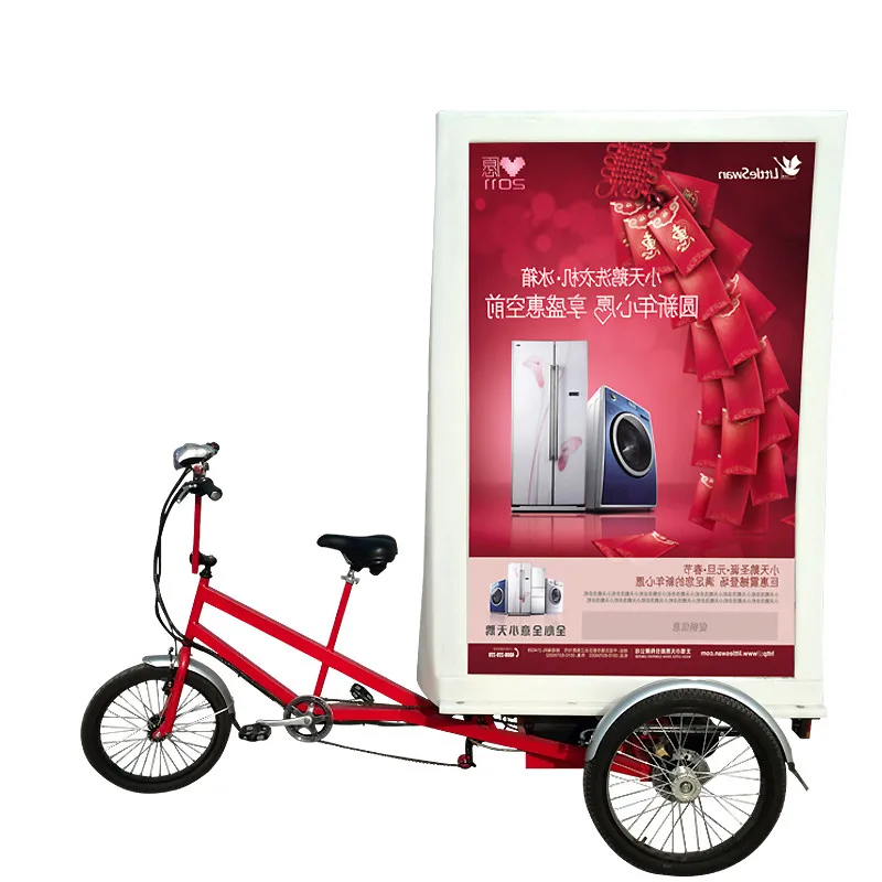 Higher LED Pedal Boost Electric Tricycle Advertising Bike for Advertisements Outdoor Promotion 3 Wheel Advertising Tricycle