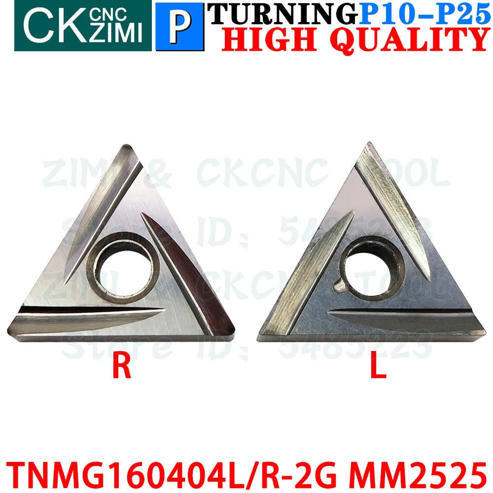 TNMG160404L-2G MM2525 TNMG160404R-2G MM2525 إدراج كربيد الشق   يُدرج تحول إدراجات أدوات TNMG 1604 R / L 2G TNMG160404 مخرطة معدنية CNC أدوات القطع