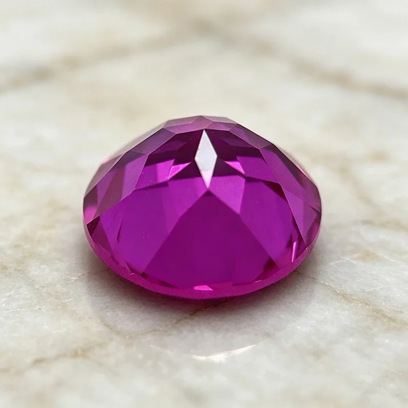 Lab Grown Sapphire Round Cut Sakura Hot Pink Color Charms Gemstone for DIY Ring Necklace Earrings Making Selectable Certificate
