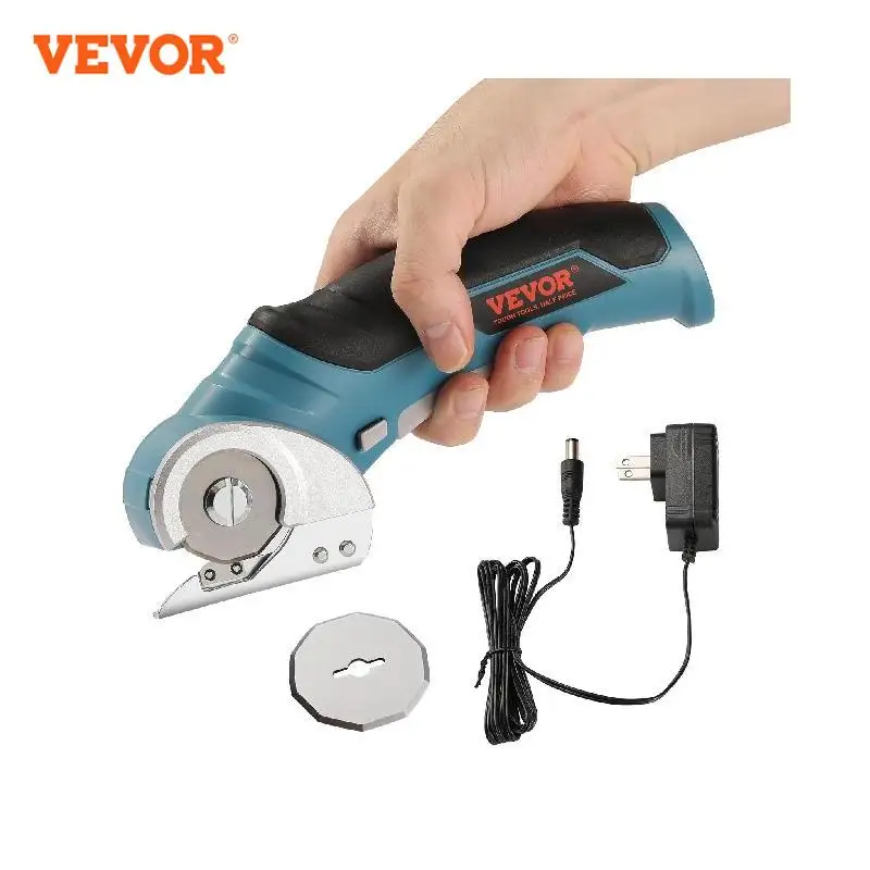 

VEVOR Cordless Electric Scissors 3.6V 2000mAh Electric Fabric Cutter 1.6" SKH9 Sharp Blade Replacement Blade and Battery Charger