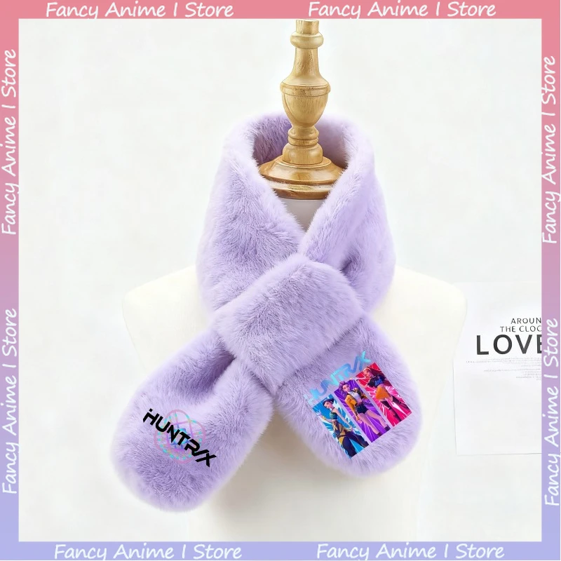 K-POP デーモンハンターズ ガールズ ぬいぐるみスカーフ かわいい 快適な保温ネックカバー 冬用 暖かい 漫画風 厚手ネックウォーマー 誕生日プレゼント