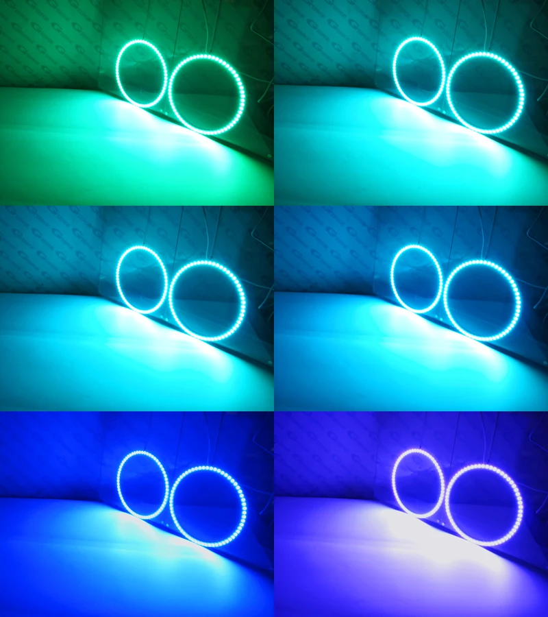 لفولفو S60 II 134 V60 155 157 2014 2015 2016 2017 2018 بلوتوث App متعدد الألوان الترا برايت RGB LED عيون الملاك خواتم هالة #5