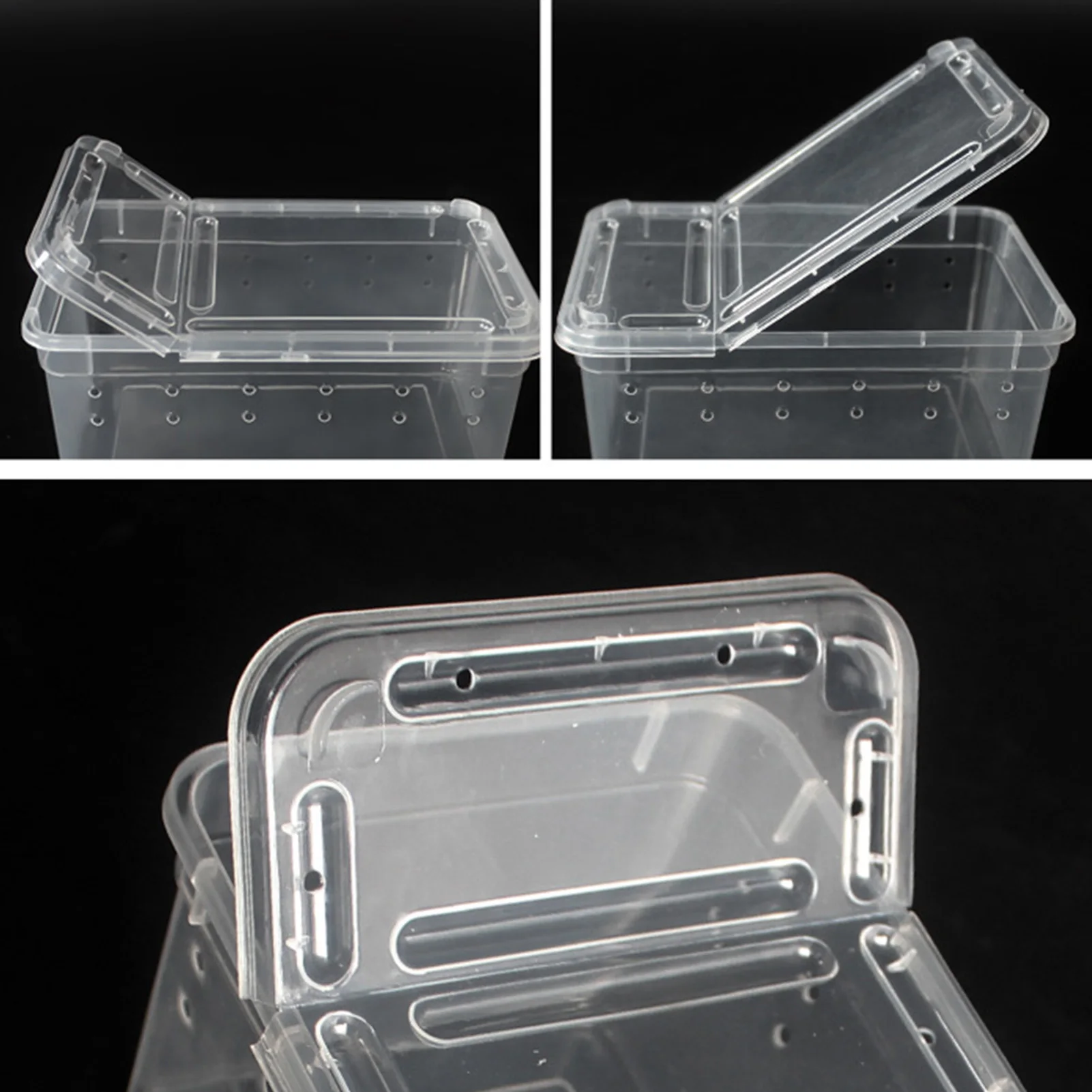 1PCS Reptile Tank Insect Spiders Tortoise Lizard Acrylic Transparent Breeding Box with Lid Pet Feeding Product Vivarium