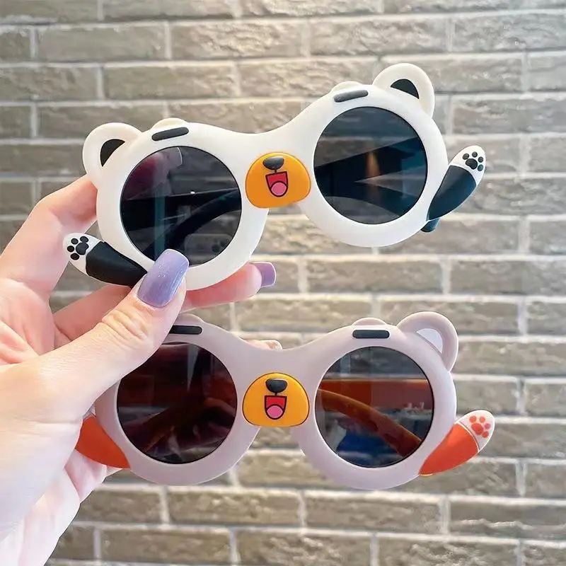 

New Children Little Bear Round Form Sunglasses Girl Brand Designer Fashion Sun Glasses Cute Baby Outdoor Sunshade Eyewear UV400