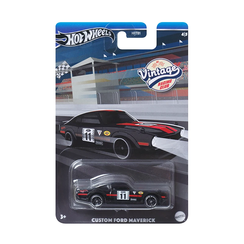 Hot Wheels-Carro de corrida vintage para menino, Ford Mustang Chefe Toyota Corvette, Custom Datsun Maverick Presente, 1,64 Brinquedos Diecast,