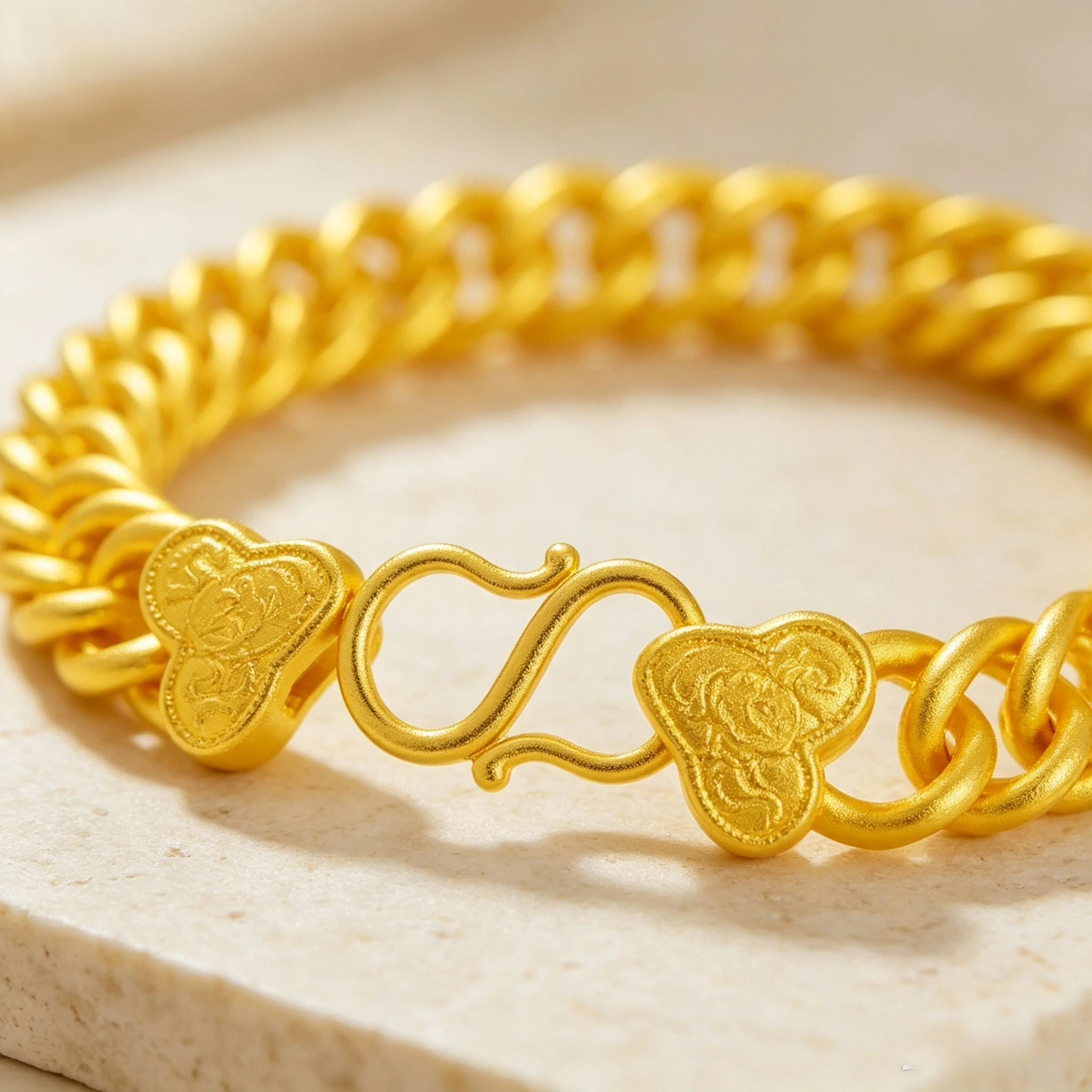 jewelry men's and women's boss hand-row bracelet au9999 gold cloud pattern hand-plate Giving gift for a friend